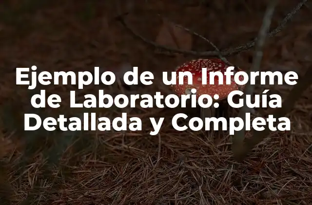 Ejemplo de un Informe de Laboratorio: Guía Detallada y Completa