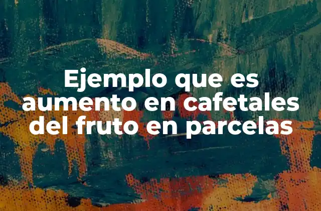 Ejemplo que es Aumento en Cafetales Del Fruto en Parcelas