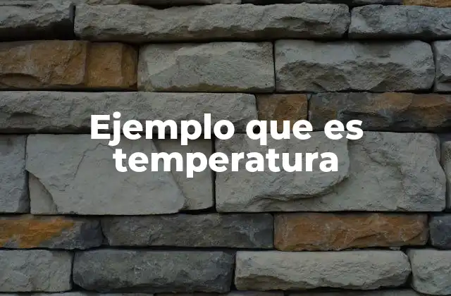 Ejemplo que es Temperatura