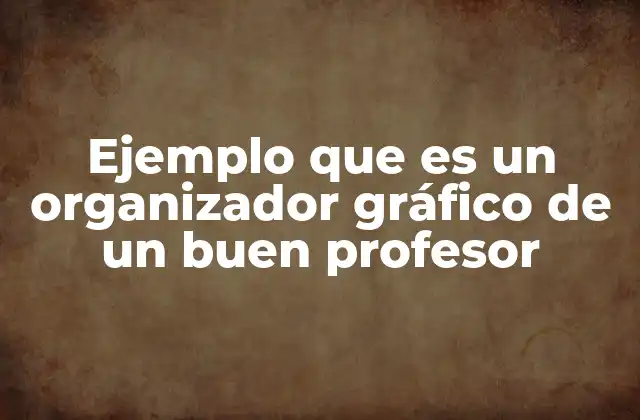 Ejemplo que es un Organizador Gráfico de un Buen Profesor