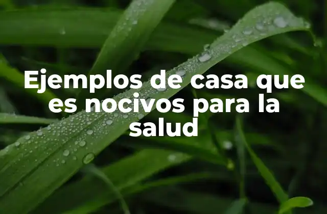 Ejemplos de Casa que es Nocivos para la Salud