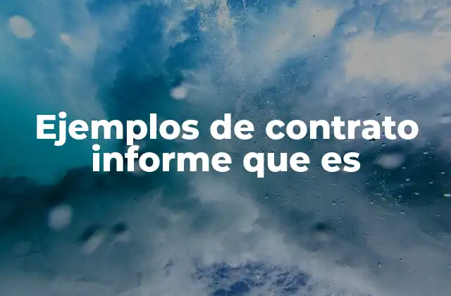 Ejemplos de Contrato Informe que es