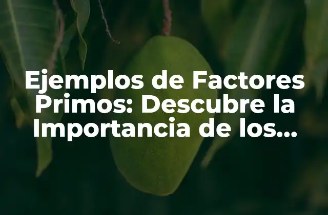 Ejemplos de Factores Primos: Descubre la Importancia de los Números Primos en Matemáticas