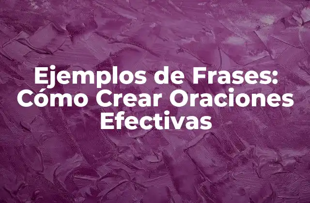 ¿Qué son los Ejemplos de Frases?