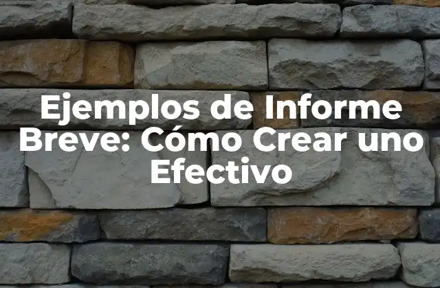 Ejemplos de Informe Breve: Cómo Crear Uno Efectivo