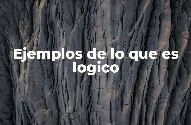 Ejemplos de Lo que es Logico
