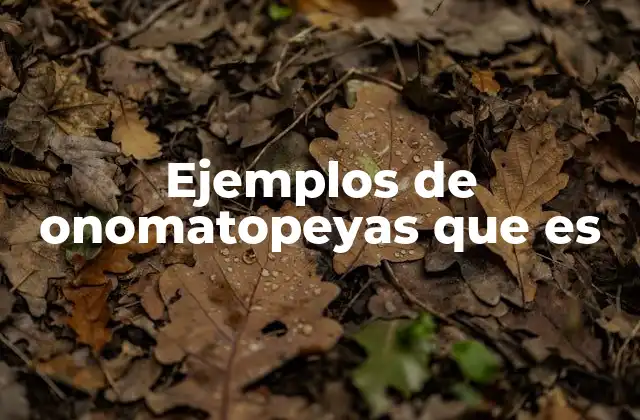 Ejemplos de Onomatopeyas que es