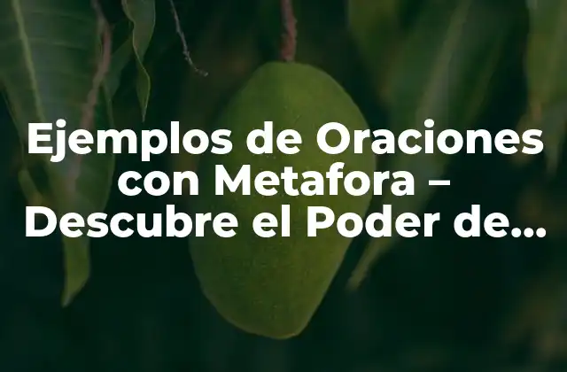 Ejemplos de Oraciones con Metafora – Descubre el Poder de la Figuración Lingüística