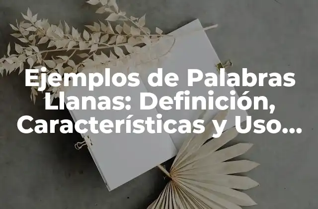 Ejemplos de Palabras Llanas: Definición, Características y Uso en el Lenguaje