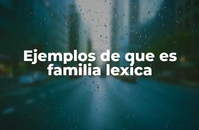 Ejemplos de que es Familia Lexica