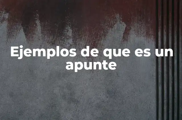 Ejemplos de que es un Apunte