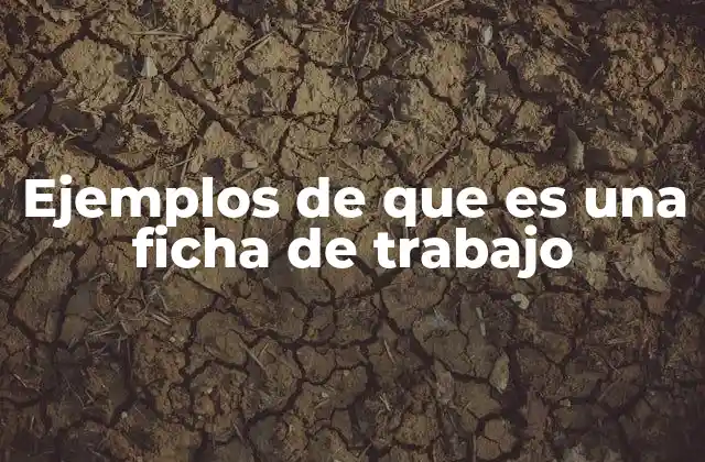 Ejemplos de que es una Ficha de Trabajo