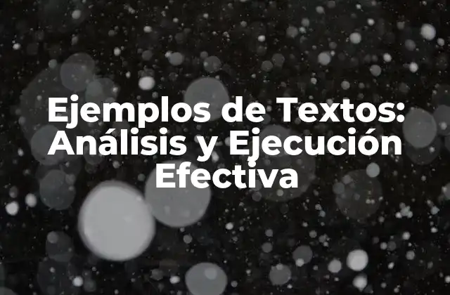 Ejemplos de Textos: Análisis y Ejecución Efectiva
