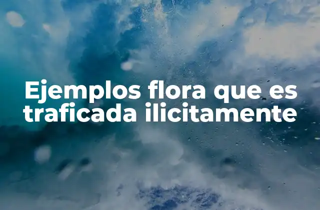 Ejemplos Flora que es Traficada Ilicitamente