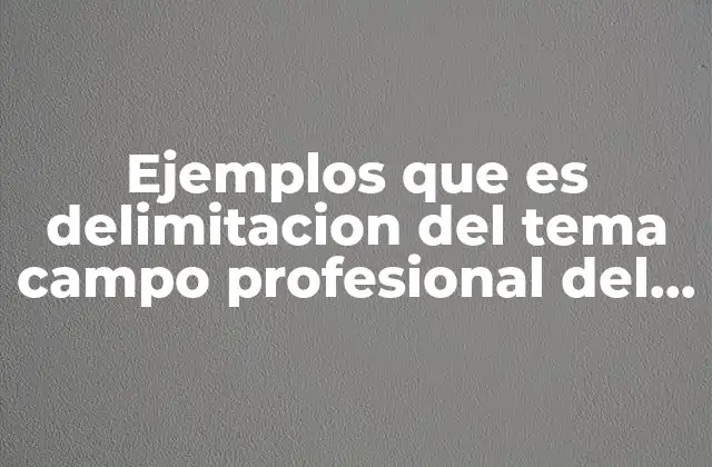 Ejemplos que es Delimitacion Del Tema Campo Profesional Del Contador