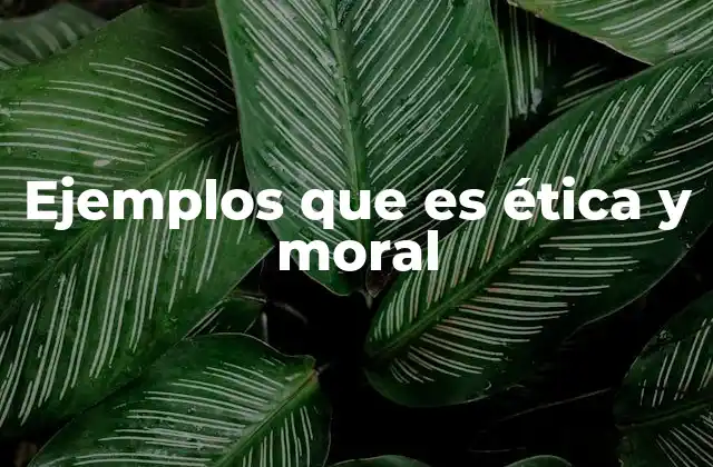 Ejemplos que es Ética y Moral