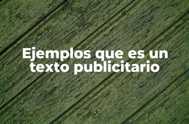 Ejemplos que es un Texto Publicitario