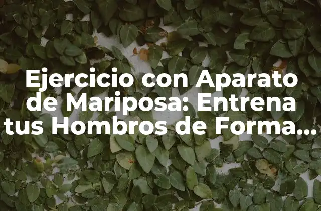 Ejercicio con Aparato de Mariposa: Entrena Tus Hombros de Forma Efectiva 2 ¿Cuál es el propósito del ejercicio con aparato de mariposa?