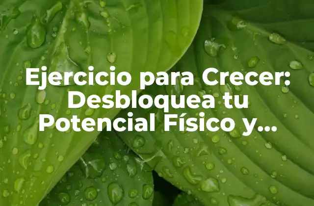 Ejercicio para Crecer: Desbloquea Tu Potencial Físico y Mental