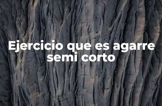 Ejercicio que es Agarre Semi Corto
