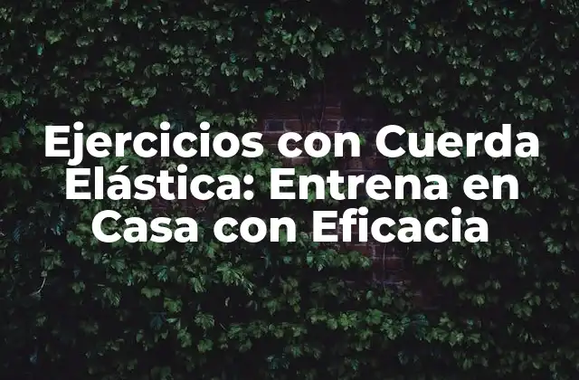 Ejercicios con Cuerda Elástica: Entrena en Casa con Eficacia