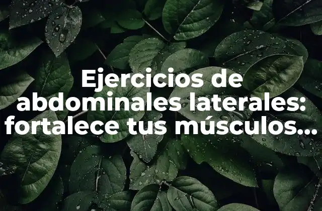 Ejercicios de Abdominales Laterales: Fortalece Tus Músculos con Estos Ejercicios Efectivos