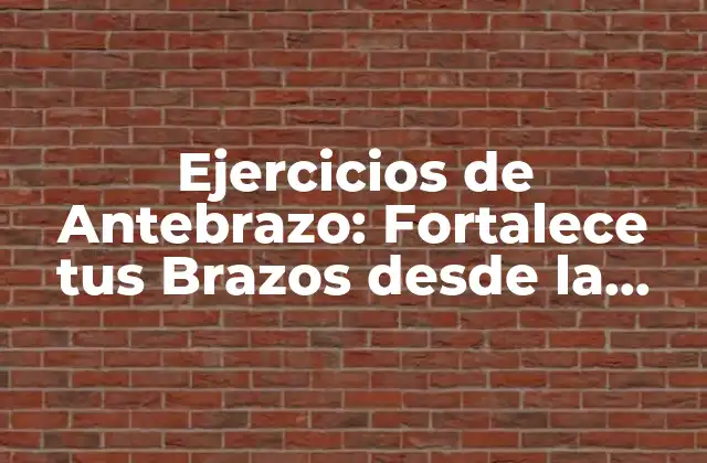 Ejercicios de Antebrazo: Fortalece Tus Brazos desde la Raíz