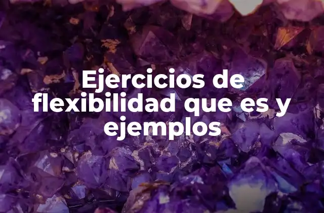 Ejercicios de Flexibilidad que es y Ejemplos