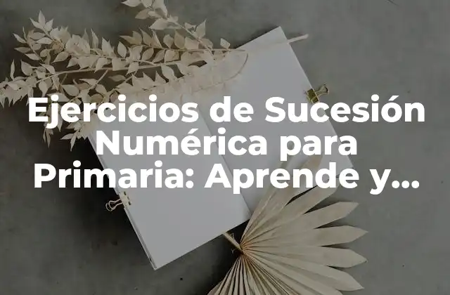 Ejercicios de Sucesión Numérica para Primaria: Aprende y Practica