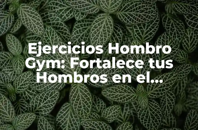 Ejercicios Hombro Gym: Fortalece Tus Hombros en el Gimnasio