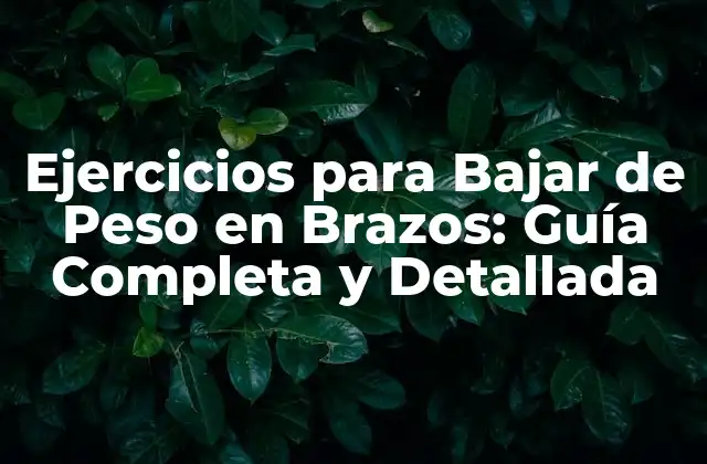 Ejercicios para Bajar de Peso en Brazos: Guía Completa y Detallada
