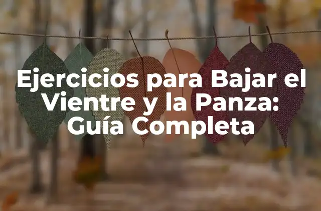 Ejercicios para Bajar el Vientre y la Panza: Guía Completa