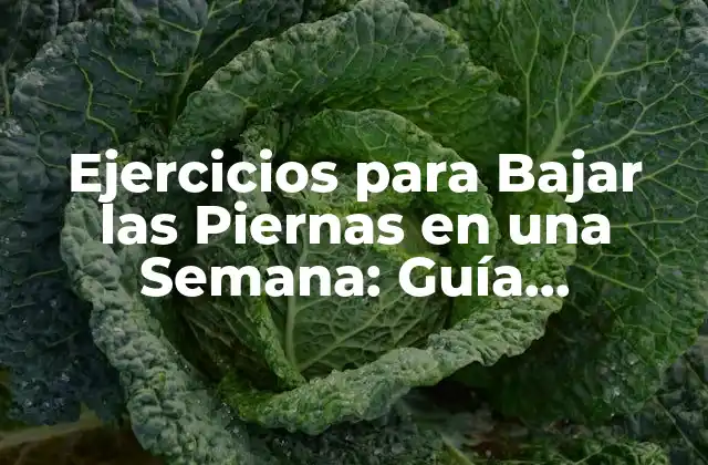 Ejercicios para Bajar las Piernas en una Semana: Guía Completa y Efectiva