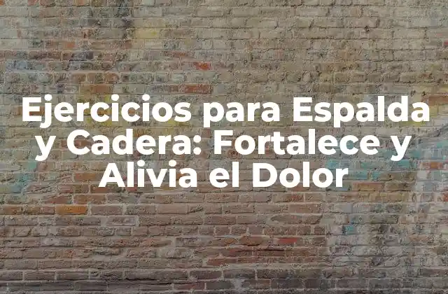 ¿Por qué son Importantes los Ejercicios para Espalda y Cadera?