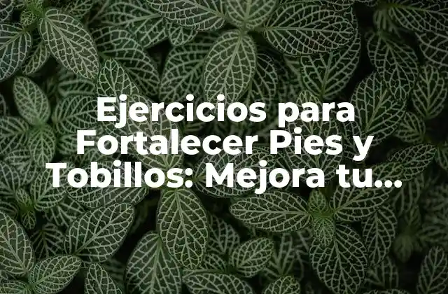 Ejercicios para Fortalecer Pies y Tobillos: Mejora Tu Estabilidad y Equilibrio