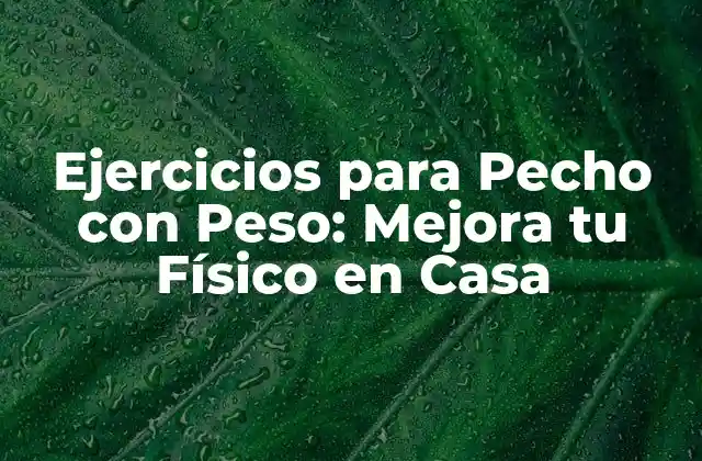 Beneficios de los Ejercicios para Pecho con Peso