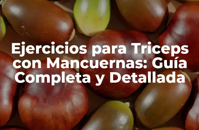 Ejercicios para Triceps con Mancuernas: Guía Completa y Detallada