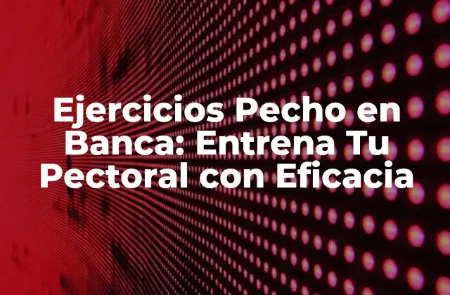 Ejercicios Pecho en Banca: Entrena Tu Pectoral con Eficacia