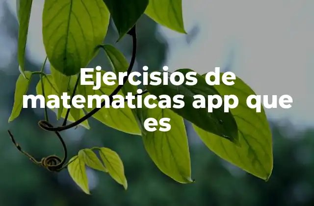 Ejercisios de Matematicas App que es