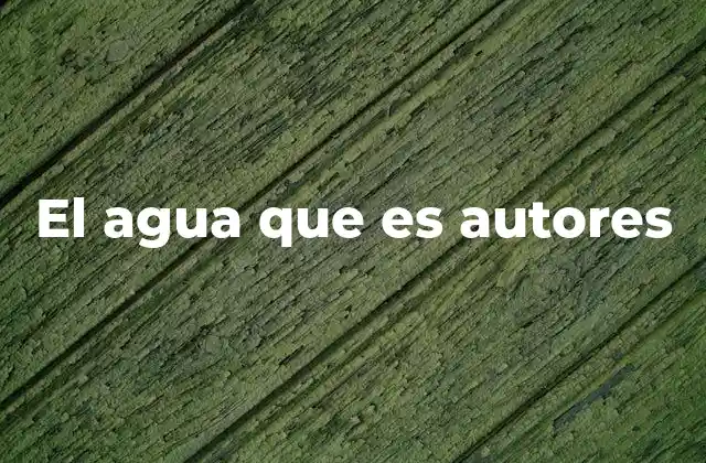El Agua que es Autores