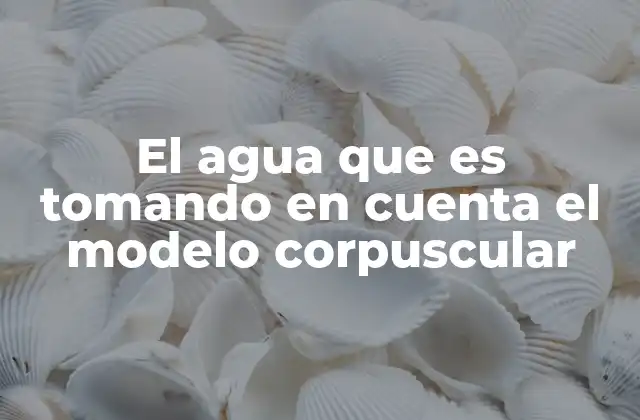 El Agua que es Tomando en Cuenta el Modelo Corpuscular