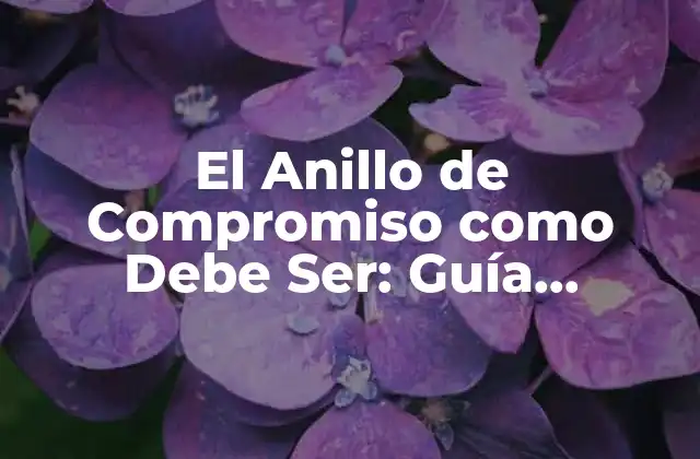 El Anillo de Compromiso como Debe Ser: Guía Definitiva para Encontrar el Perfecto