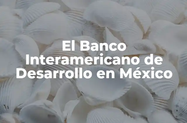 El Banco Interamericano de Desarrollo en México