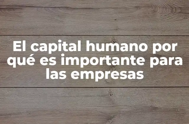 El Capital Humano por Qué es Importante para las Empresas