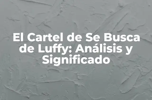 El Cartel de Se Busca de Luffy: Análisis y Significado