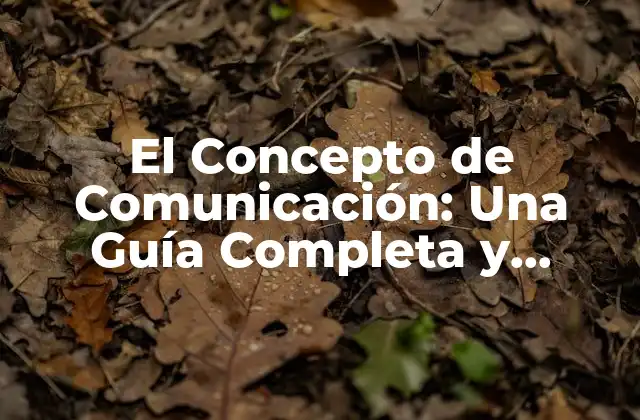 El Concepto de Comunicación: una Guía Completa y Detallada