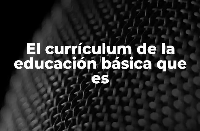El Currículum de la Educación Básica que es