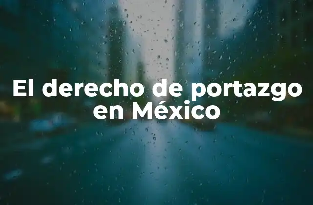 El Derecho de Portazgo en México
