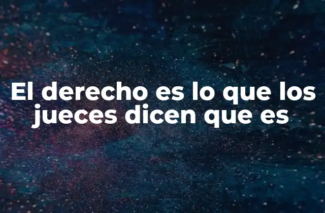 El Derecho es Lo que los Jueces Dicen que es 2 El rol del juez en la construcción del derecho