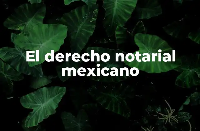 El Derecho Notarial Mexicano